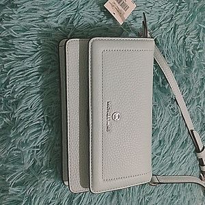 NWT Michael Kors Fair Aqua Cellphone Crossbody